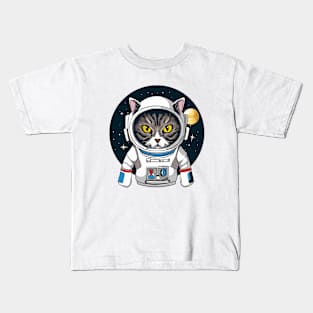 Space cat, funny cat design, cat galaxy Kids T-Shirt